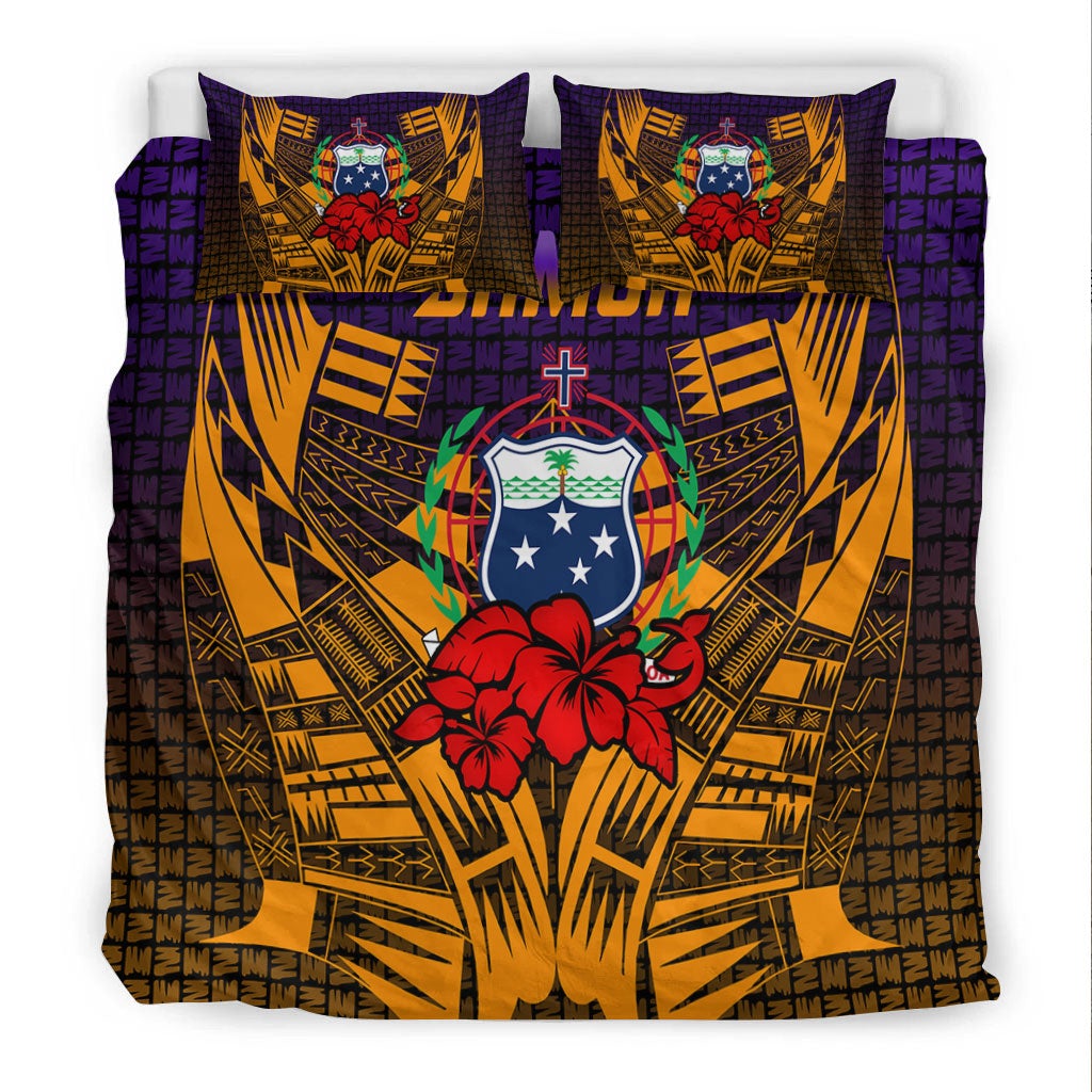 Samoa Bedding Set Hibiscus With Tribal LT12