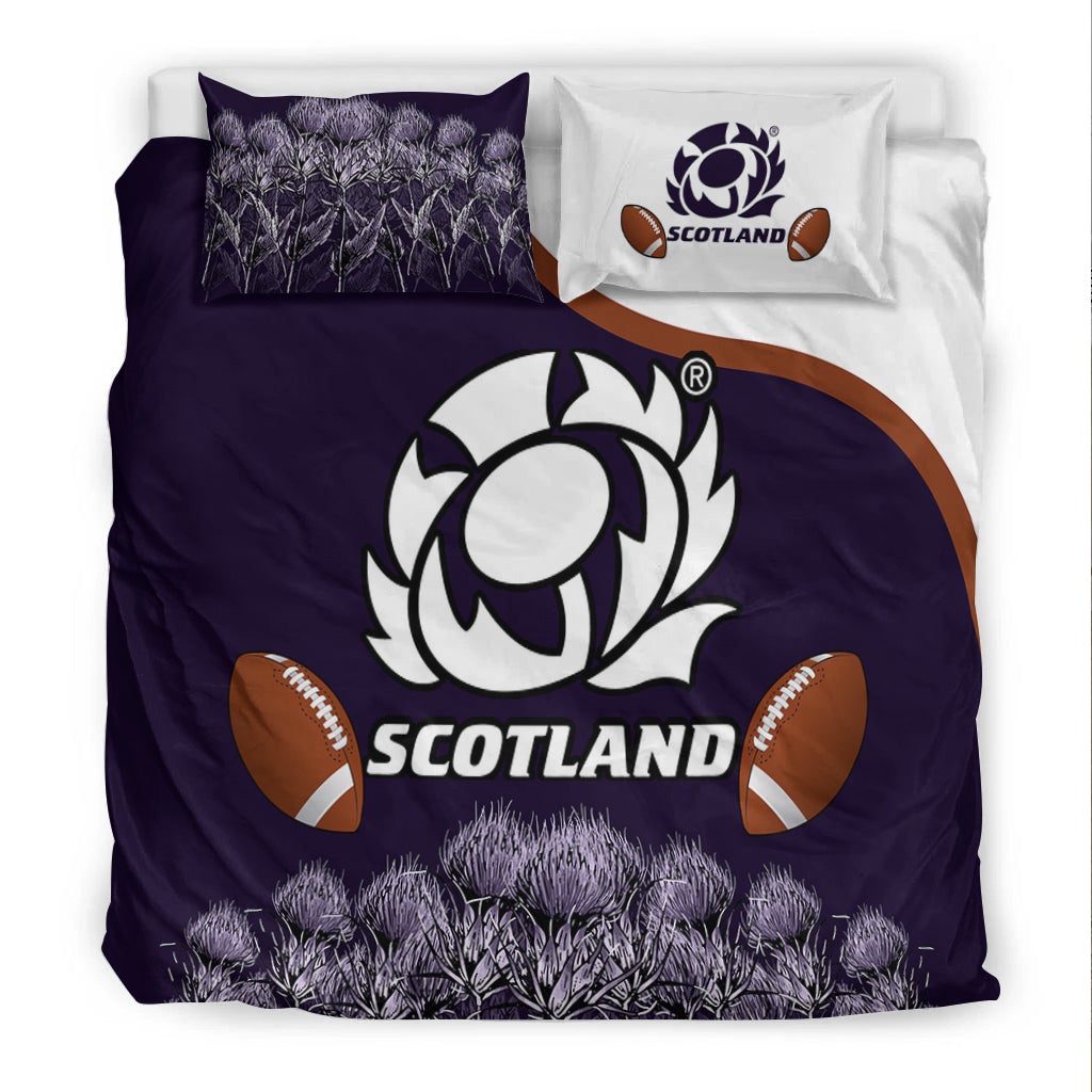 Scotland Rugby Union Bedding Set Thistle Flower Purple Original LT20