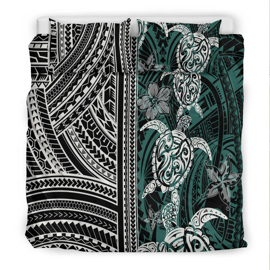 Polynesian Bedding Set Turtle With Ethnic Motives and Floral Elements LT20