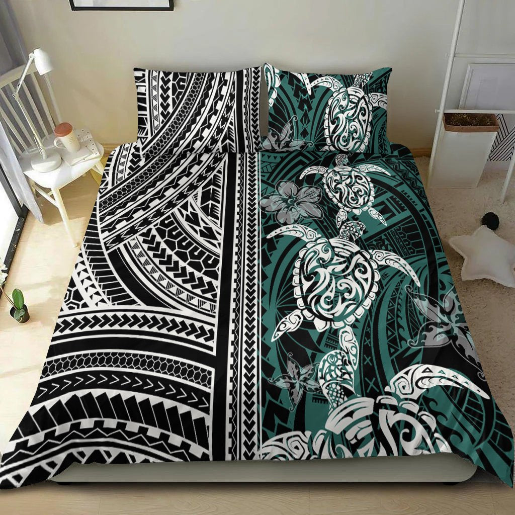 Polynesian Bedding Set Turtle With Ethnic Motives and Floral Elements LT20