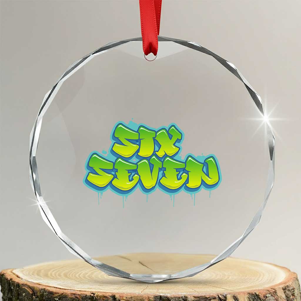 67 Meme Crystal Glass Ornament Six Seven Funny Gen Alpha Slang Saying TS10
