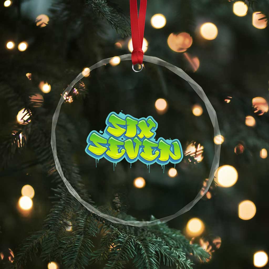 67 Meme Crystal Glass Ornament Six Seven Funny Gen Alpha Slang Saying TS10