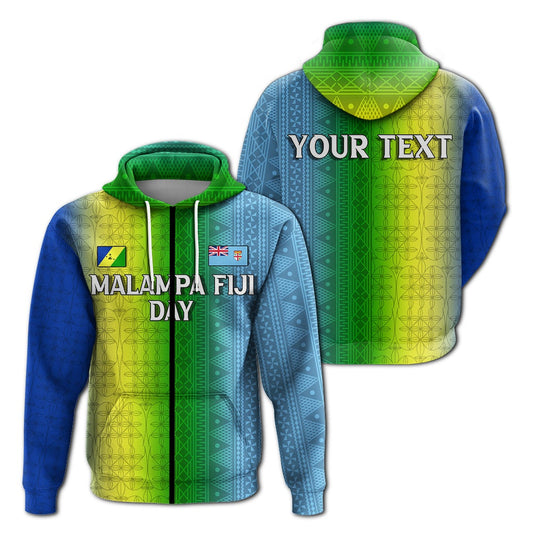 Custom Vanuatu Malampa Fiji Day Zip Up Hoodie Flag Version LT12