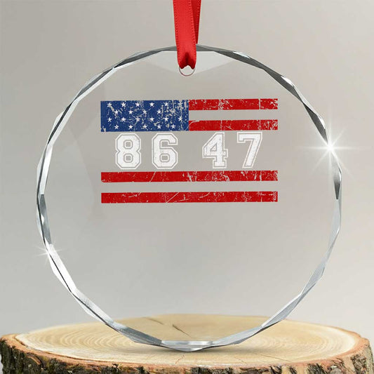 86 47 Crystal Glass Ornament Impeach 47th President US Flag 8647 TS10