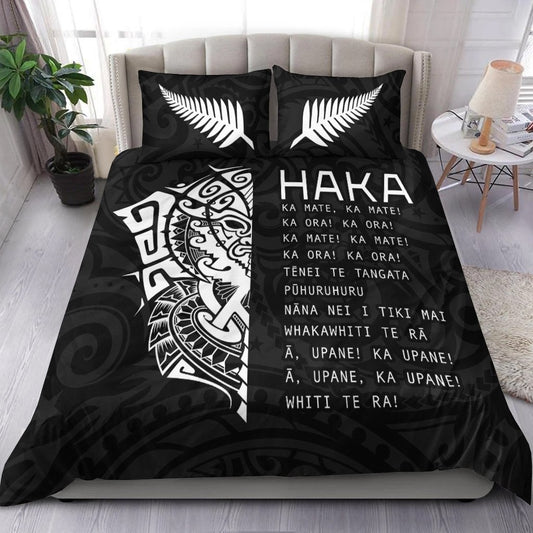 New Zealand Rugby Bedding Set Haka All Blacks mix Ta Moko Version 02 LT13