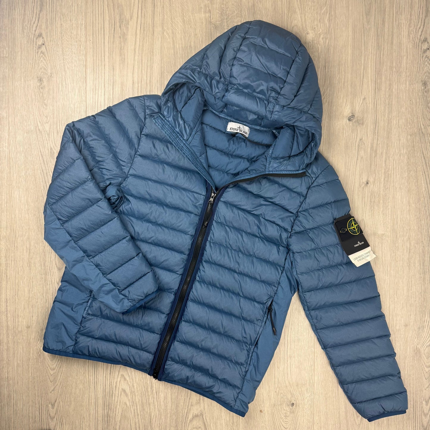 Stone Island Woven Down Jacket - Avio Blue