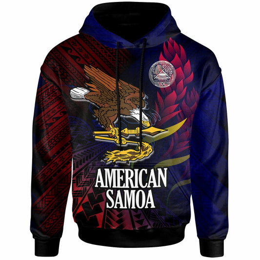 American Samoa Hoodie Custom Seal Of American Samoa Gradient Color Style LT10