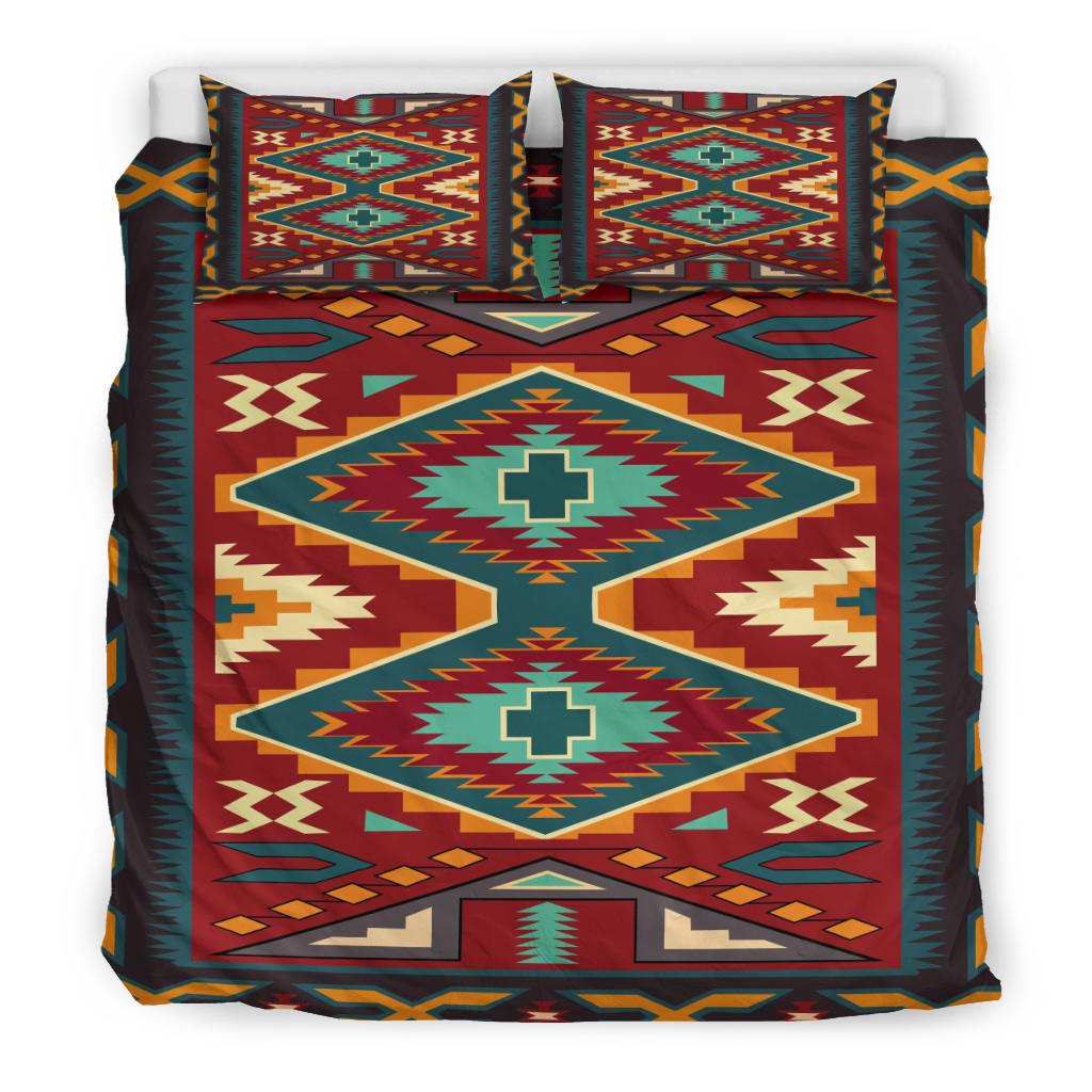 Red Pattern Native American Bedding Set LT10