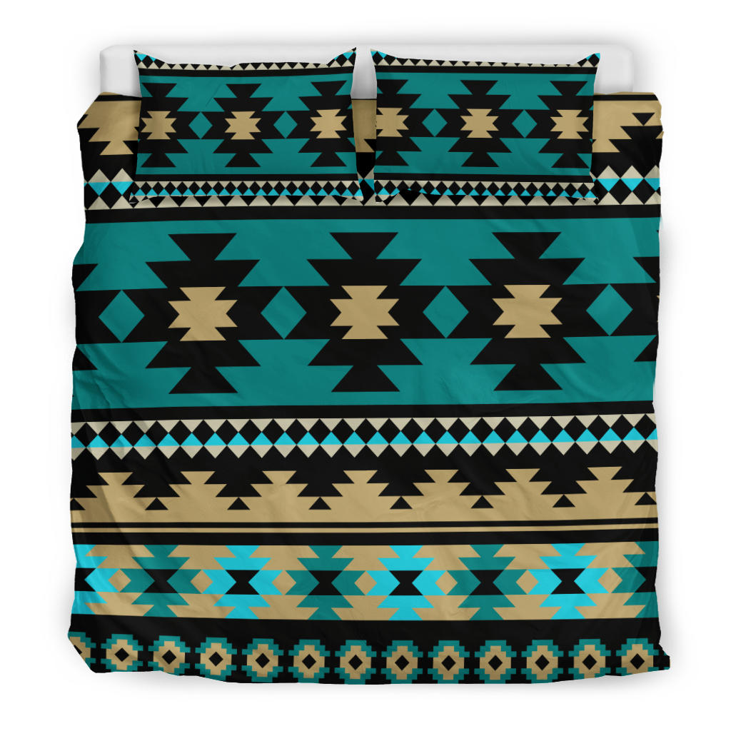 Native American Green Ethnic Aztec Pattern Bedding Set LT10