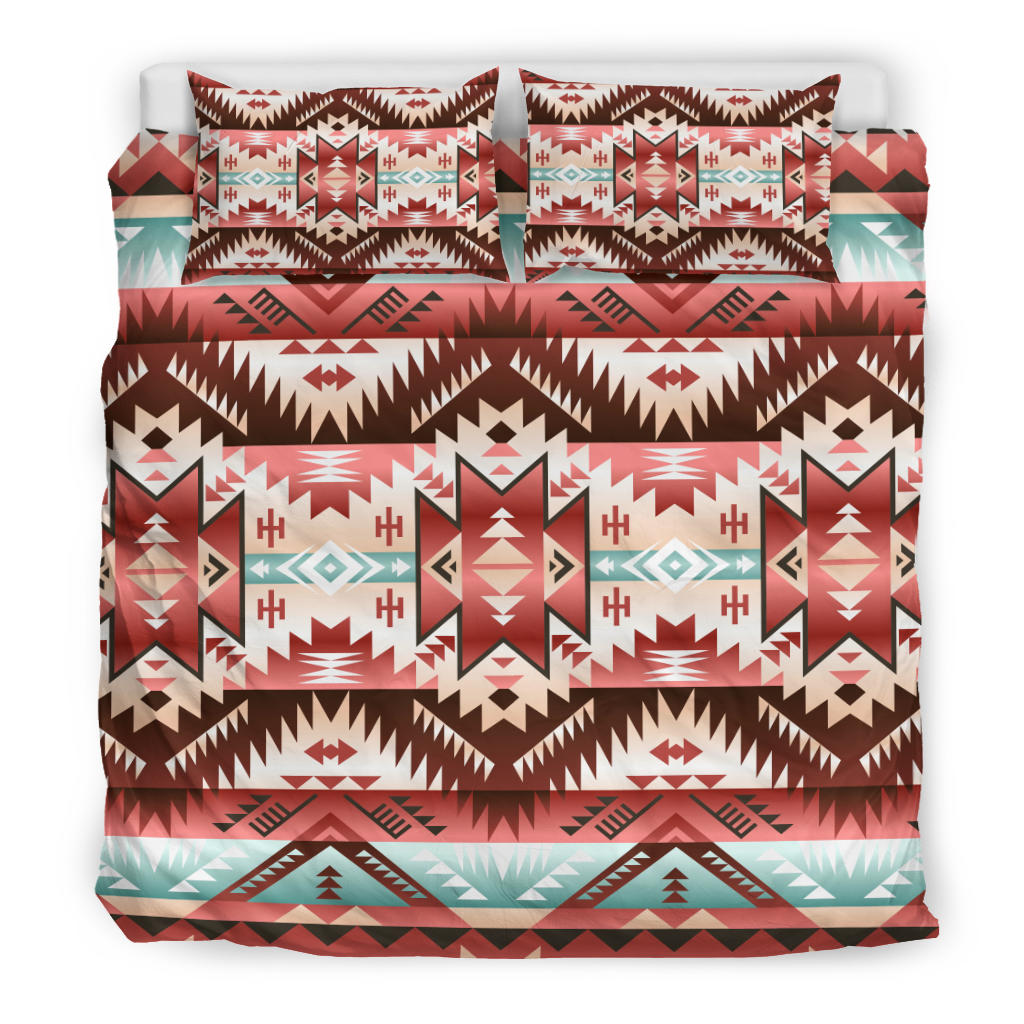 Red Vector Tribal Native American Bedding Set LT10