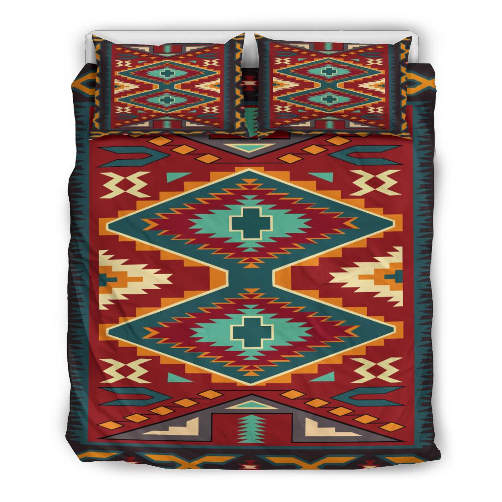 Red Pattern Native American Bedding Set LT10