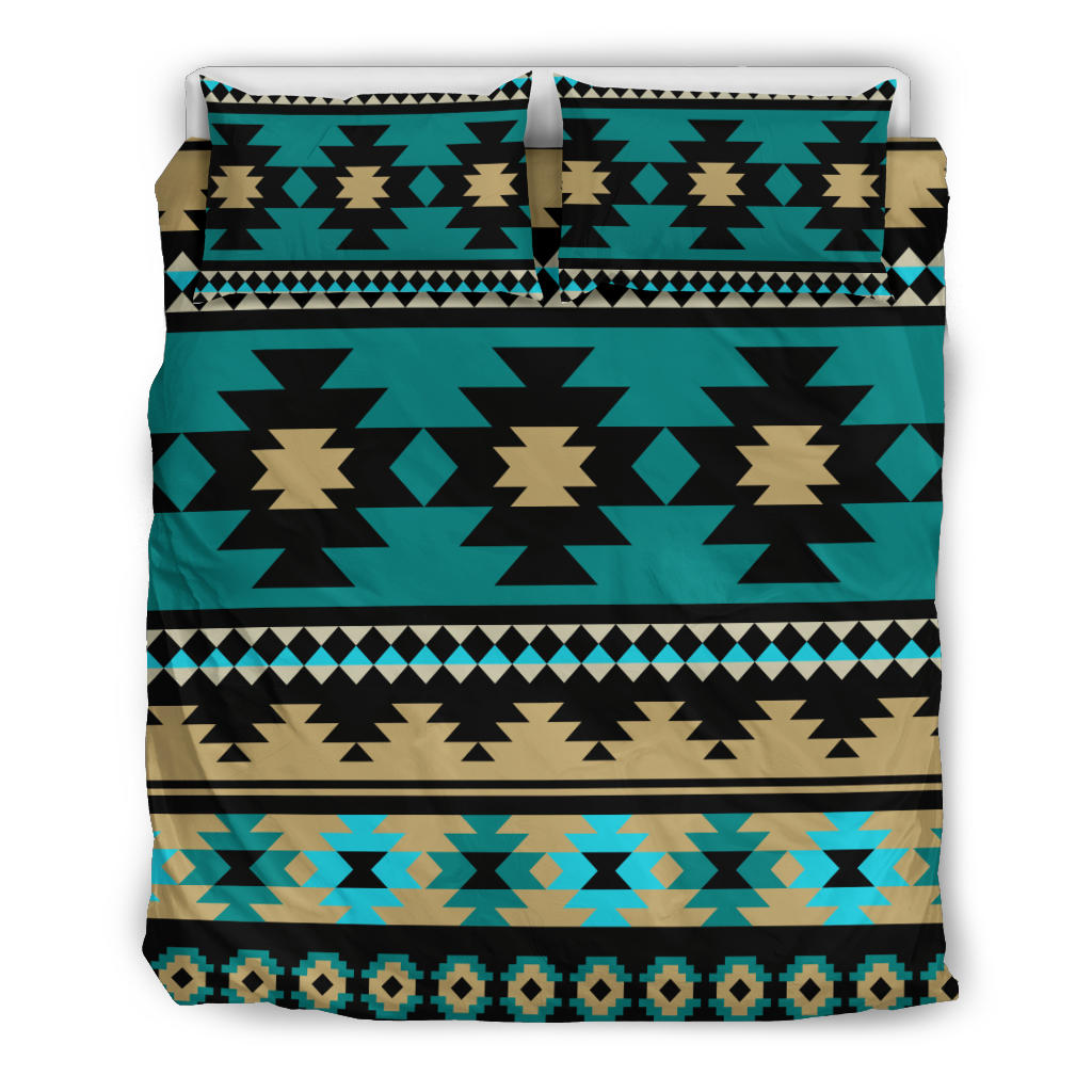 Native American Green Ethnic Aztec Pattern Bedding Set LT10