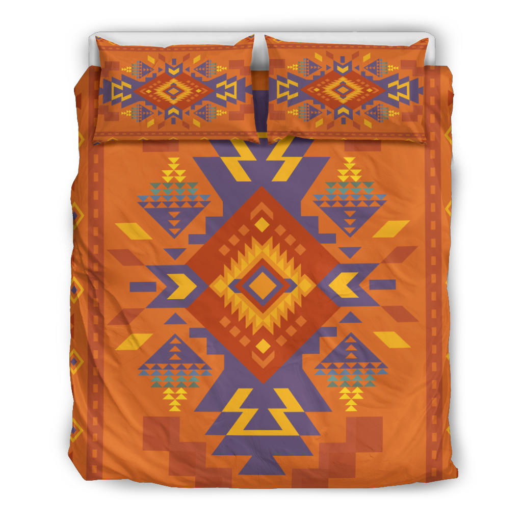 Orange Pattern Native American Bedding Set LT10