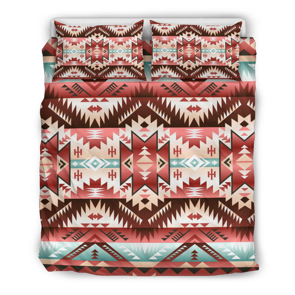 Red Vector Tribal Native American Bedding Set LT10