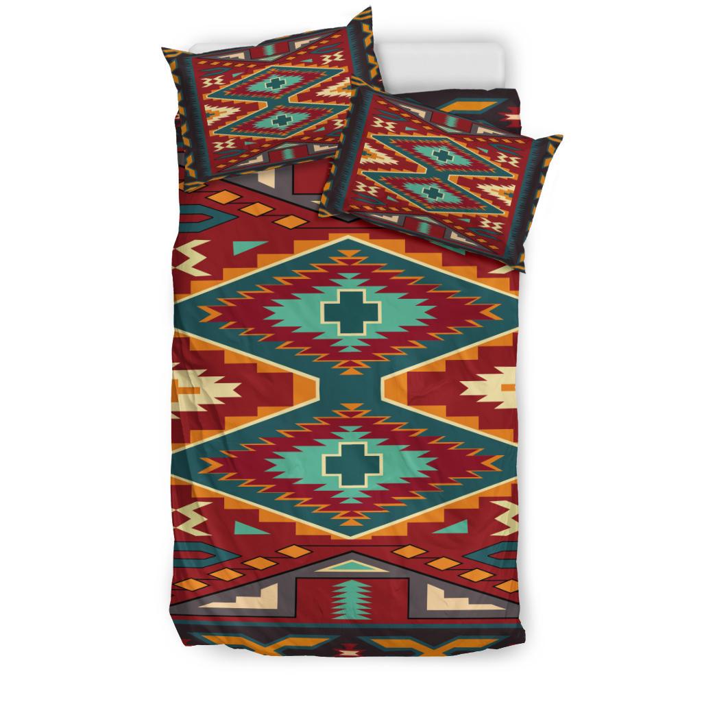 Red Pattern Native American Bedding Set LT10