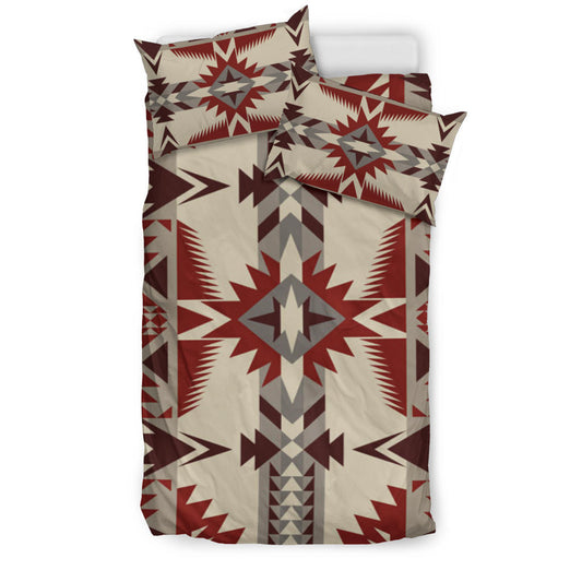 Native American Pattern Brown and Red Bedding Set LT10