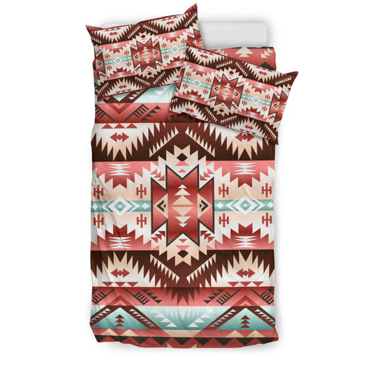 Red Vector Tribal Native American Bedding Set LT10