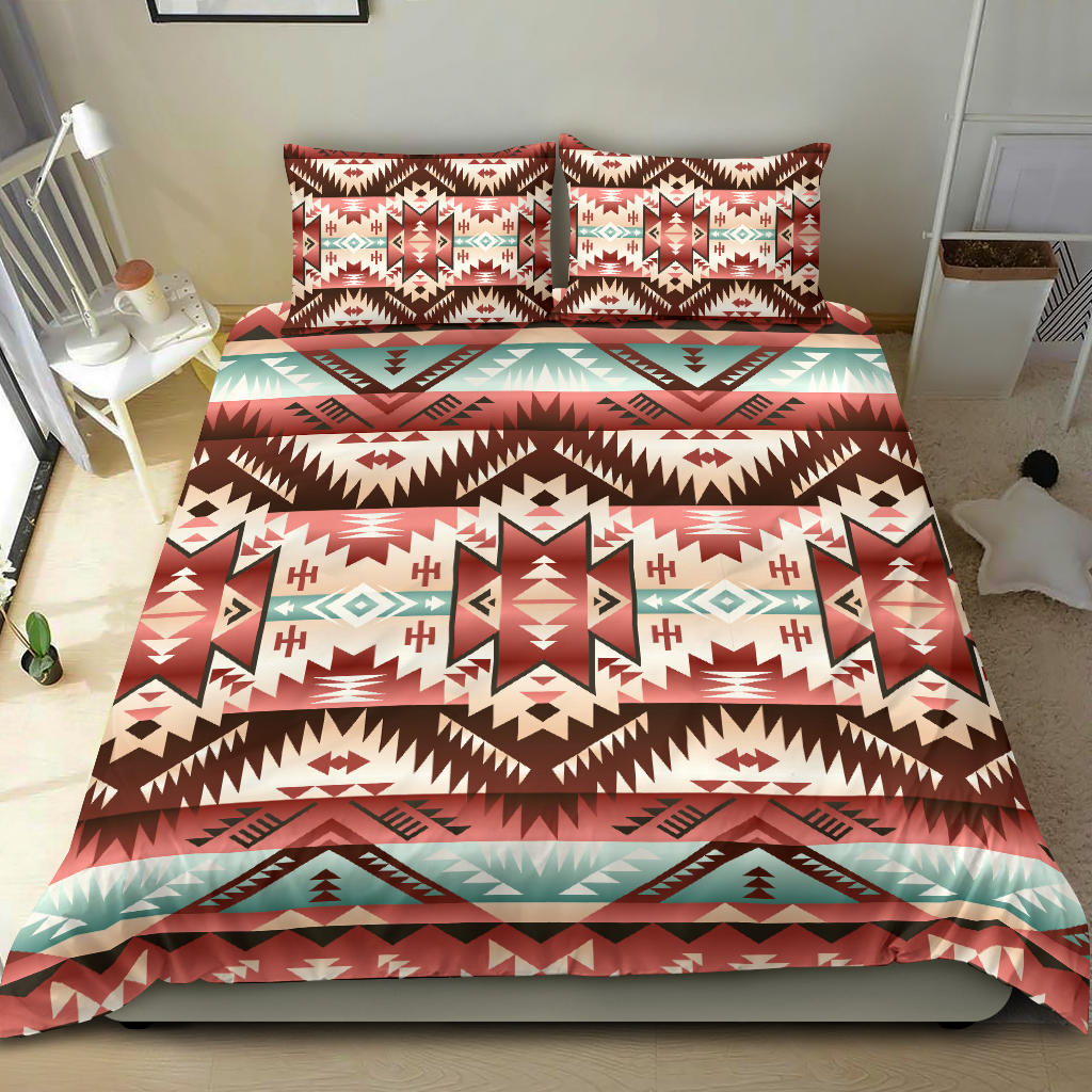Red Vector Tribal Native American Bedding Set LT10