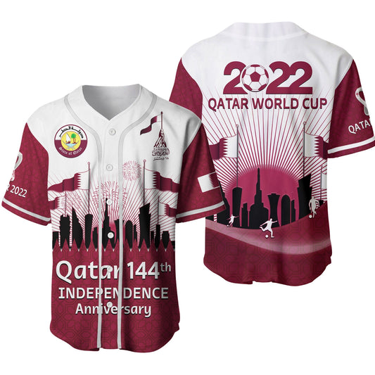 Qatar Baseball Jersey Happy 144th Independence Anniversary Mix World Cup 2022 Ver.02 LT14