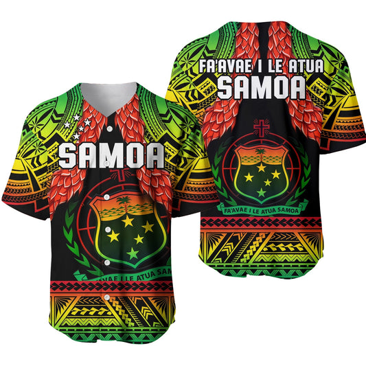 Samoa Rugby Baseball Jersey Teuila Torch Ginger Gradient Style LT14