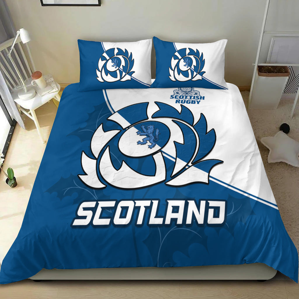 Scotland Rugby Bedding Set Scottish Coat Of Arms Mix Thistle Newest Version LT14