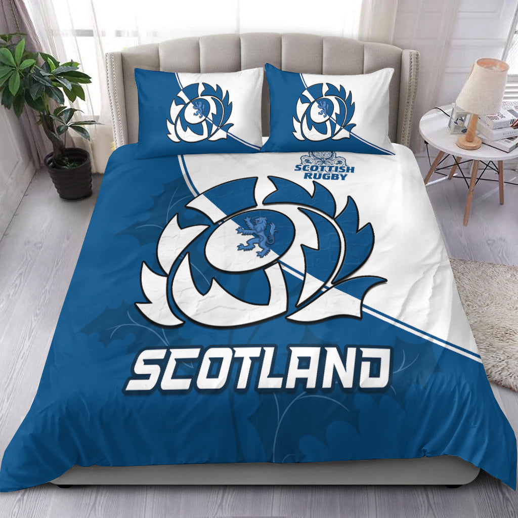 Scotland Rugby Bedding Set Scottish Coat Of Arms Mix Thistle Newest Version LT14