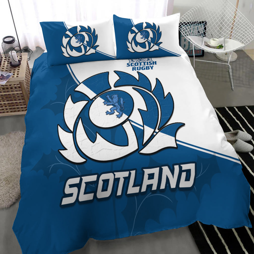 Scotland Rugby Bedding Set Scottish Coat Of Arms Mix Thistle Newest Version LT14