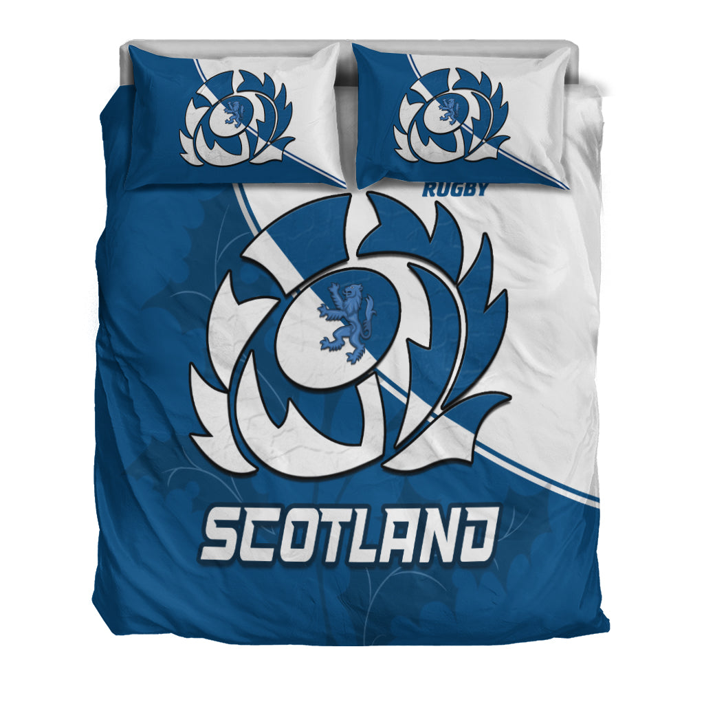 Scotland Rugby Bedding Set Scottish Coat Of Arms Mix Thistle Newest Version LT14