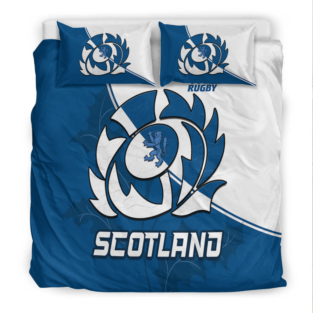 Scotland Rugby Bedding Set Scottish Coat Of Arms Mix Thistle Newest Version LT14