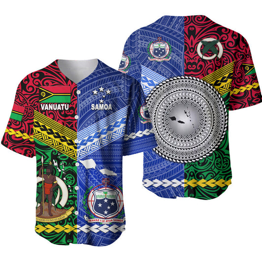 Samoa and Vanuatu Baseball Jersey Together LT8