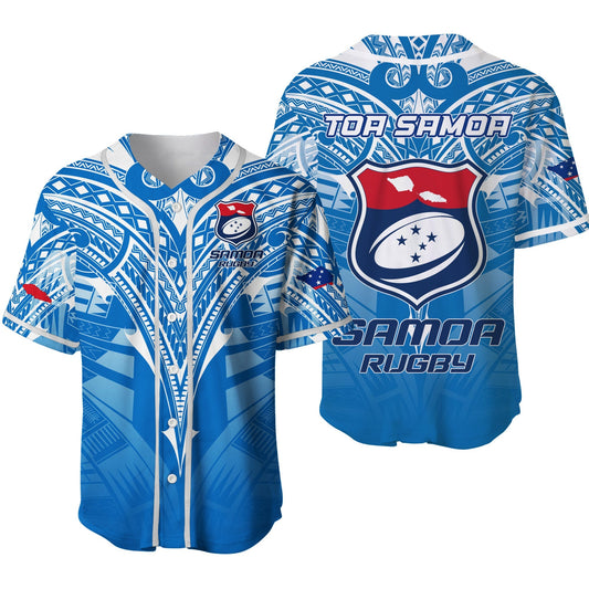 Samoa Rugby Tao Samoa Blue Style Baseball Jersey LT2