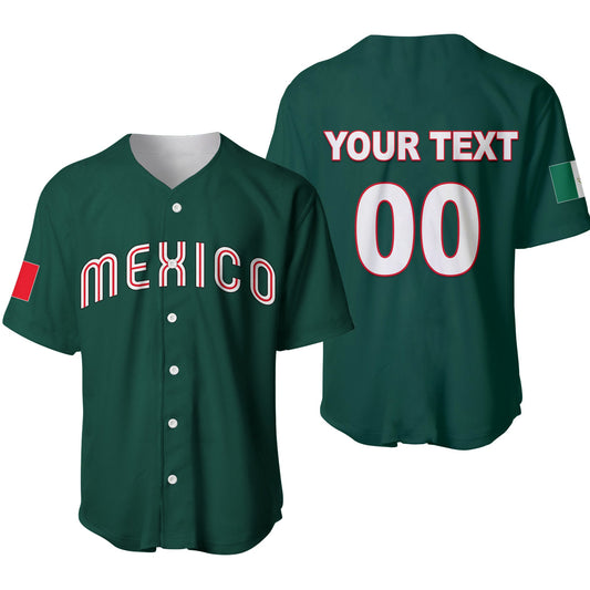 (Custom Personalised And Number) Baseball 2023 Mexico Baseball Jersey Green Style LT6
