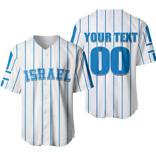 (Custom Personalised And Number) Baseball 2023 Israel Baseball Jersey LT6