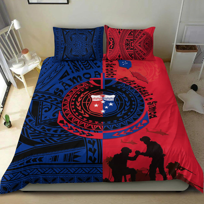 Samoa Independence Day Quotes Bedding Set Military Polynesian Pattern LT9