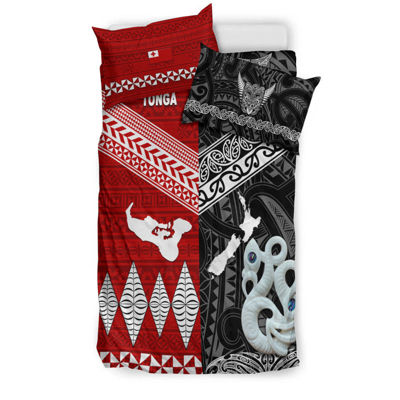 New Zealand and Tonga Bedding Set Together Black LT8