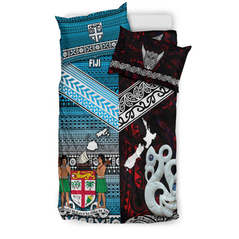 New Zealand and Fiji Bedding Set Together Red LT8