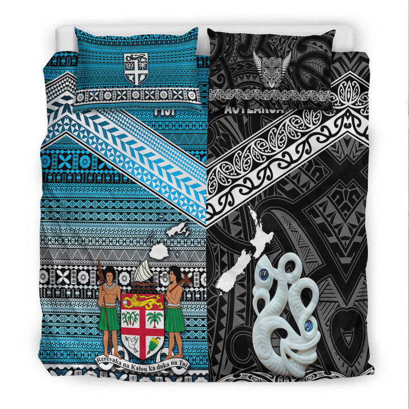 New Zealand and Fiji Bedding Set Together Black LT8