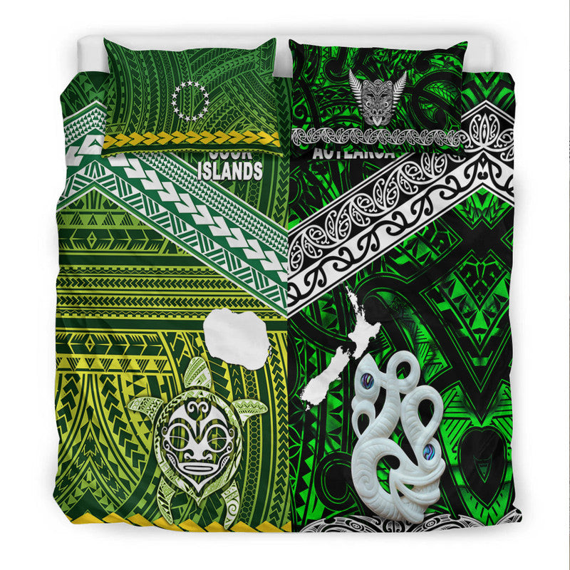 New Zealand and Cook Islands Bedding Set Together Green LT8