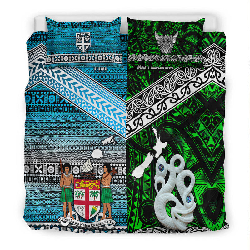 New Zealand and Fiji Bedding Set Together Green LT8