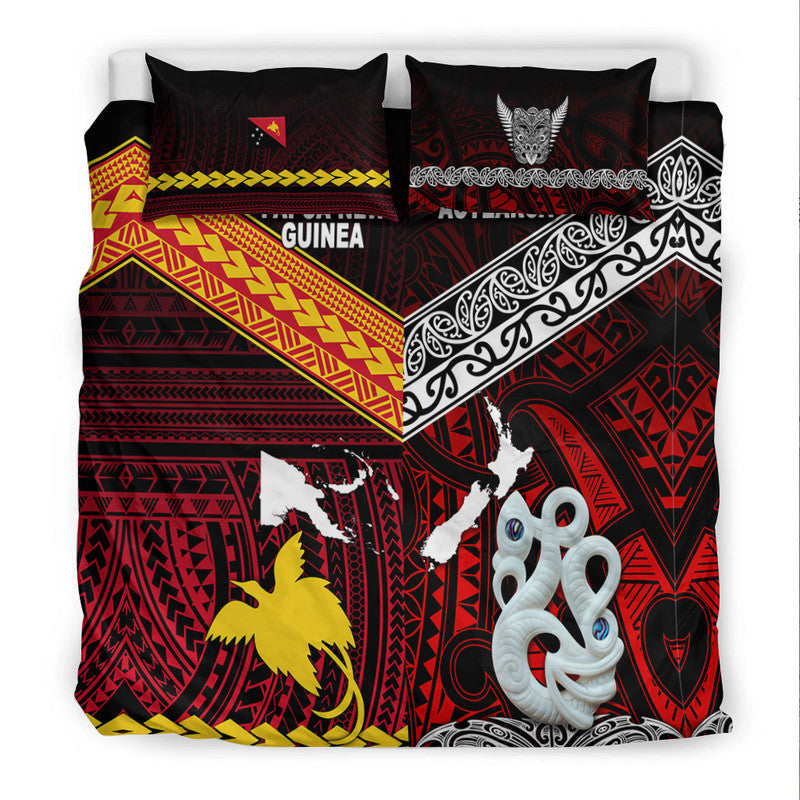 New Zealand and Papua New Guinea Bedding Set Together Red LT8