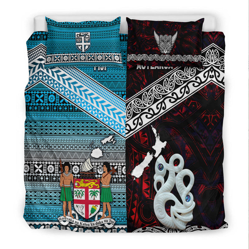 New Zealand and Fiji Bedding Set Together Red LT8