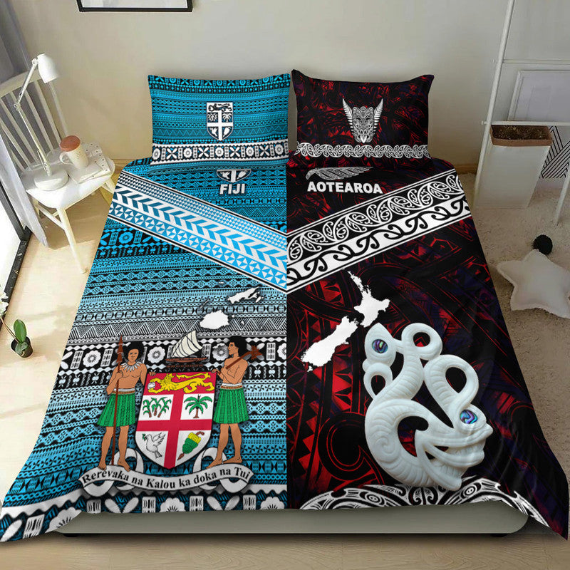 New Zealand and Fiji Bedding Set Together Red LT8
