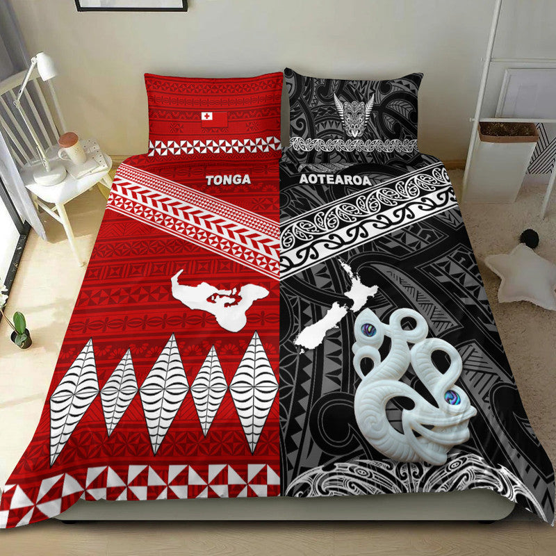 New Zealand and Tonga Bedding Set Together Black LT8