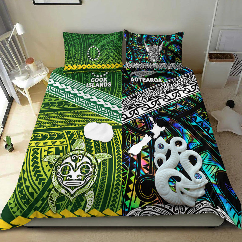 New Zealand and Cook Islands Bedding Set Together Paua Shell LT8