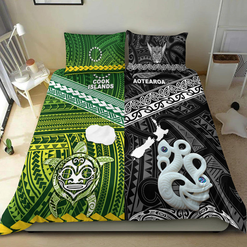 New Zealand and Cook Islands Bedding Set Together Black LT8