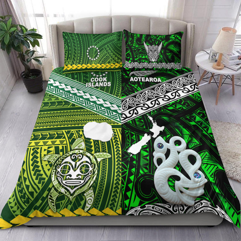 New Zealand and Cook Islands Bedding Set Together Green LT8