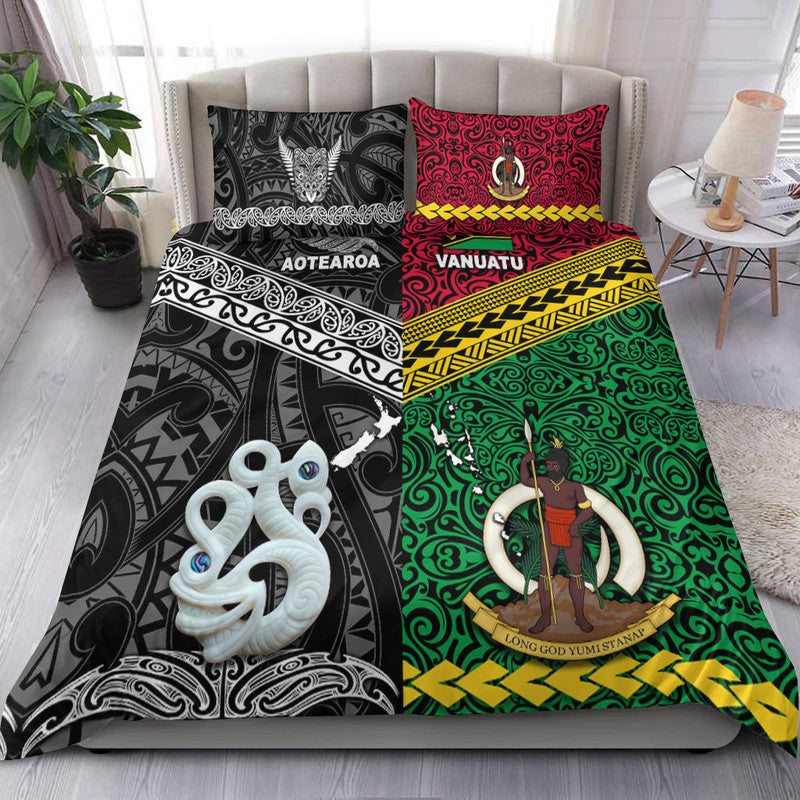 New Zealand and Vanuatu Bedding Set Together Black LT8