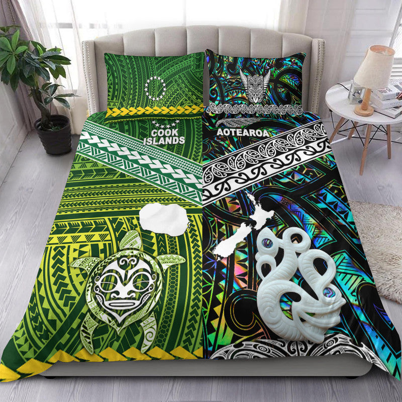 New Zealand and Cook Islands Bedding Set Together Paua Shell LT8
