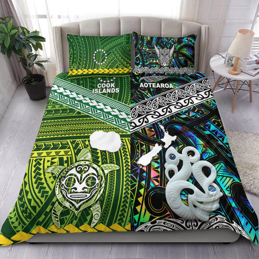 New Zealand and Cook Islands Bedding Set Together Paua Shell LT8
