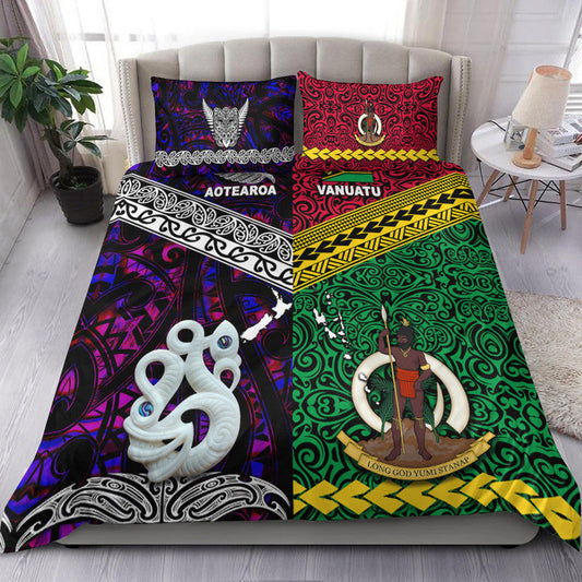 New Zealand and Vanuatu Bedding Set Together Purple LT8